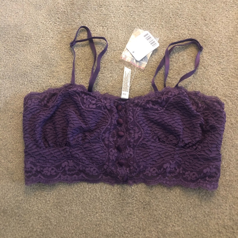 Free People purple lacy crop top